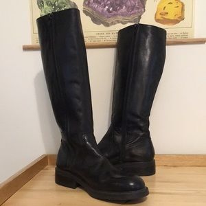 J Crew Tall Black Leather Riding Boots Size 9